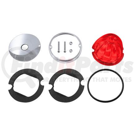 United Pacific 35092 Marker Light Kit - Red Lens Watermelon Glass for 3/4" Mini Light