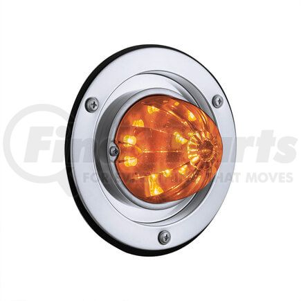 United Pacific 35336 Marker Light - Watermelon Glass, 17 Amber LED and Lens with Bezel