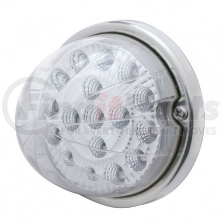 United Pacific 39664 Truck Cab Light - 17 LED Watermelon Clear Reflector Flush Mount Kit with Low Profile Bezel, Red LED/Clear Lens