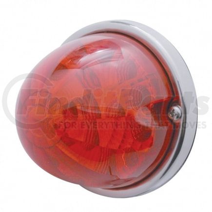 United Pacific 39677 Truck Cab Light - 17 LED Reflector Watermelon Flush Mount Kit with Low Profile Bezel, Red LED/Red Lens