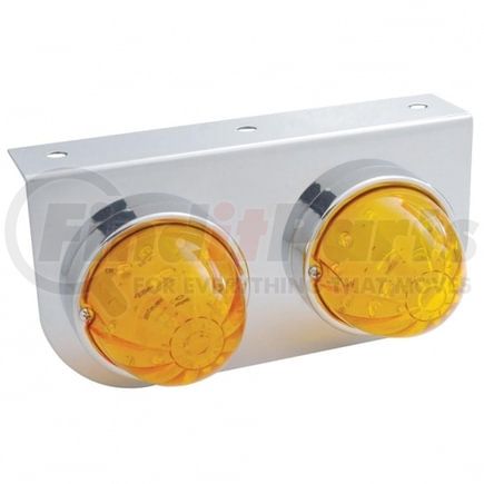 United Pacific 39790 Marker Light - LED, with Bracket, Dual Function, Two 17 LED Lights, Amber Lens/Amber LED, Stainless Steel, 3" Lens, Watermelon Design