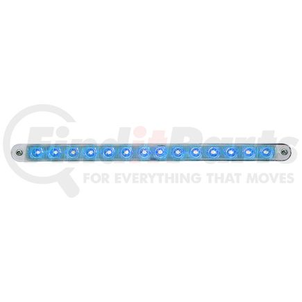 United Pacific 39804 Auxiliary Light - 14 LED 12" Auxiliary Strip Light, with Bezel, Blue LED/Clear Lens