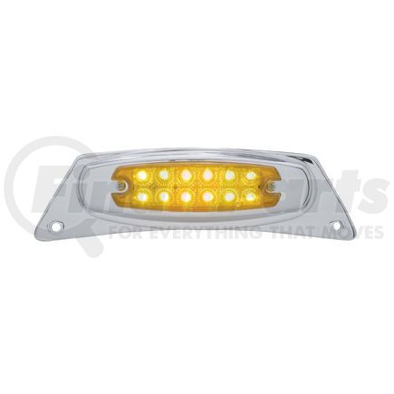 United Pacific 39870 Fender Light Bracket - Chrome Die-Cast, with 12 LED Reflector Light, Amber LED/Amber Lens