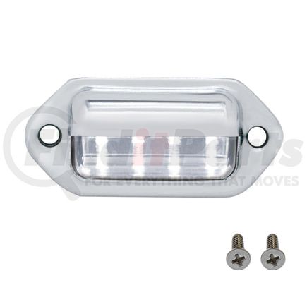 United Pacific 39930B License Plate Light - Bulk, Chrome, 4 White LED, 12VDC, with 2-Wires