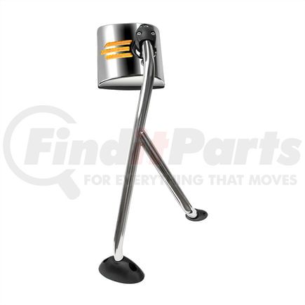 United Pacific 42244 Hood Mirror - Driver Side, Stainless Steel, Dual Function, For 2008-2017 International Prostar