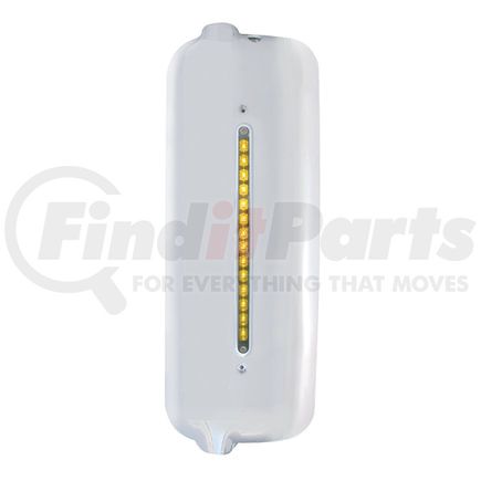United Pacific 42321 Door Mirror Cover - LH, with 14 LED 12" Light Bar, Amber LED/Chrome Lens, for 2005 & Older Freightliner