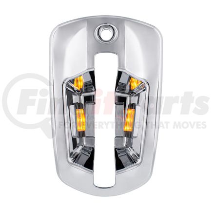 United Pacific 42535 Exterior Door Handle Cover - Passenger Side, Chrome,with 6 LED Amber Light