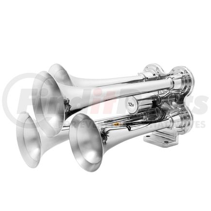 United Pacific 46123 Train Horn - Deluxe, 4 Trumpet, Mini Chrome