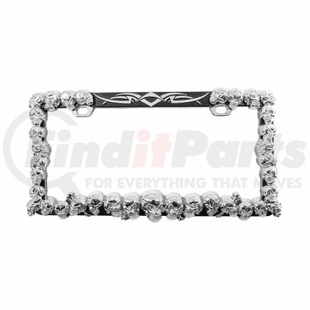 United Pacific 50037 License Plate Frame - Chrome, Skull