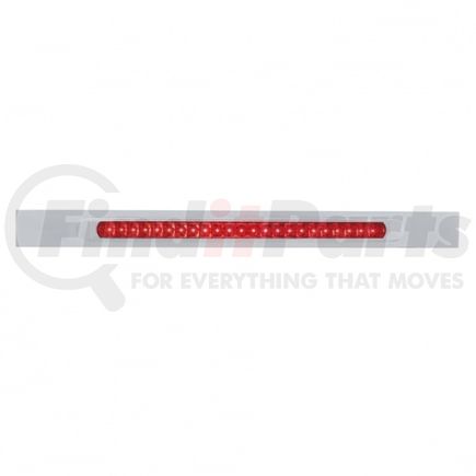 United Pacific 37319 Mud Flap Hanger - Mud Flap Plate, Top, Chrome, with 23 SMD LED Light Bar & Bezel, Red LED/Red Lens