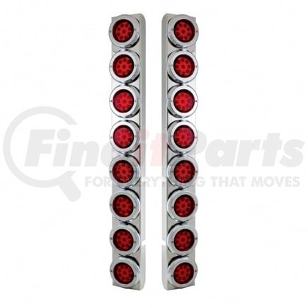 United Pacific 37334 Air Cleaner Light Box Panel - 16 Cutouts, Red LED/Lens, Reflector