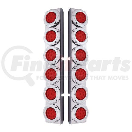 United Pacific 37346 Air Cleaner Light Box Panel - 12 Cutouts, Red LED/Lens, Reflector