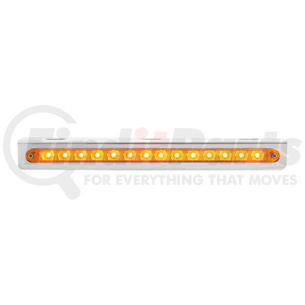 United Pacific 37514 Light Bar - Stainless Steel, Sequential, Auxiliary Light, Amber LED and Lens, Left to Right, 14 LED Light Bar