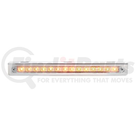 United Pacific 37516 Light Bar - Stainless Steel, Sequential, Auxiliary Light, Amber LED, Clear Lens, Left to Right, 14 LED Light Bar