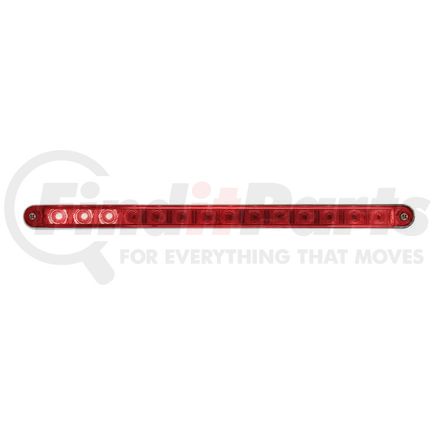 United Pacific 37523 Light Bar - Sequential, Auxiliary Light, Red LED and Lens, Chrome/Plastic Housing, 14 LED Light Bar