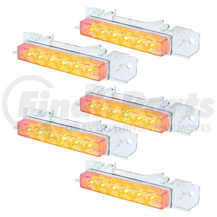 United Pacific 37590P5 Competiton Series Exterior Visor Light - 6 LED Amber LED and Clear Lens