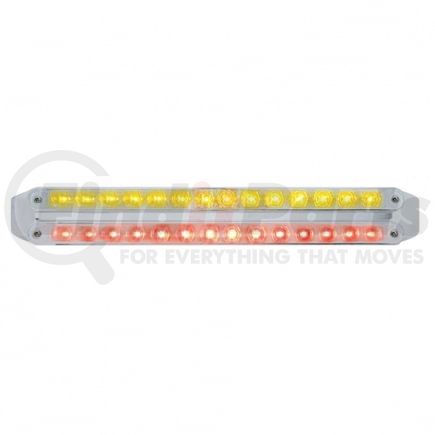 United Pacific 37677 Light Bar - LED, Auxiliary Strip Light, Amber and Red LED, Chrome Lens, Chrome/Plastic Housing, Dual Row, 14 LED Per Light Bar