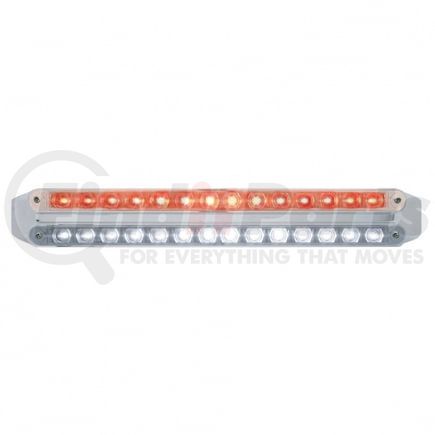 United Pacific 37674 Light Bar - LED, Auxiliary/Stop/Turn/Tail Light, Red and White LED, Clear Lens, Chrome/Plastic Housing, Dual Row, 14 LED Per Light Bar