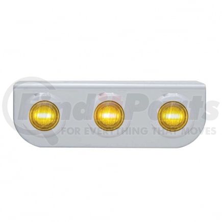 United Pacific 37794 Light Bar - Stainless, with Bracket, Clearance/Marker Light, Amber LED and Lens, Stainless Steel, Dual Function Mini Lights, with Stainless Steel Bezels, 3 LED Per Light