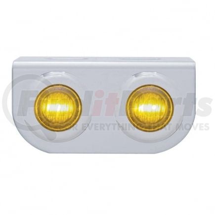 United Pacific 37831 Marker Light - Mini, LED, with Bracket, with Bezel, Two 3 LED Lights, Amber Lens/Amber LED, Stainless Steel, 0.81" Lens, Round Design