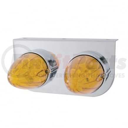 United Pacific 37890 Grakon 1000 LED Marker Light with Bracket - Two 19 LED Lights, Amber Lens/Amber LED, Stainless Steel, 3" Lens, Watermelon Design