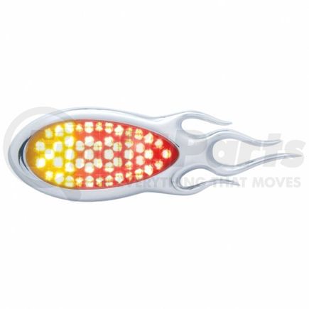 United Pacific 37965 Auxiliary Light - 51 LED Duo "Inferno" Auxiliary/Utility Light, with Flame Bezel, Red+Amber LED/Clear Lens
