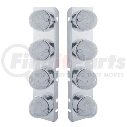 United Pacific 37991 Air Cleaner Light Box Panel - 8 Cutouts, Amber LED/Clear Lens, Watermelon Lights