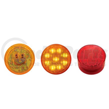 United Pacific 38171BRK Clearance/Marker Light - Red LED/Red Lens, 2", 9 LED, with Grommet and Plug
