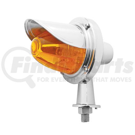 United Pacific 38444 LED Honda Light - Amber Lens/Amber LED, Chrome-Plated Housing, Watermelon Design, 1-1/8" Mounting Arm, with Visor