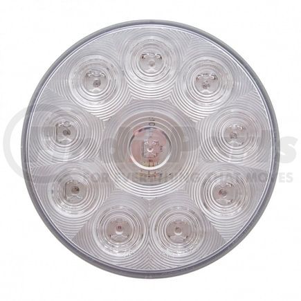 United Pacific 38772 Brake / Tail / Turn Signal Light - 4" Round Light, 10 LED, Red LED/Clear Lens