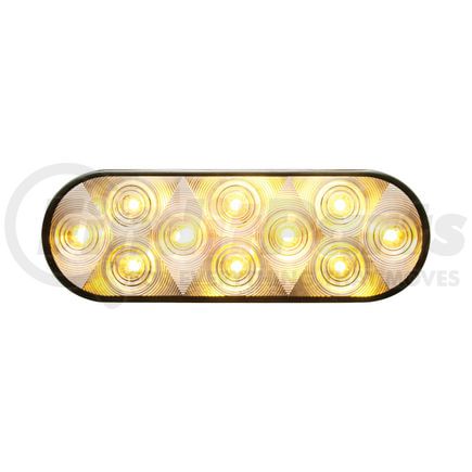 United Pacific 38777 Turn Signal Light - 10 LED, 6" Oval, Amber LED/Clear Lens