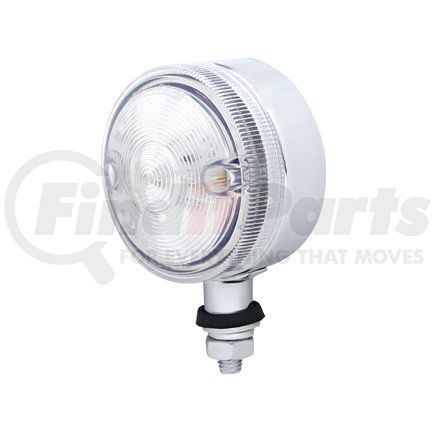 United Pacific 38855 Single Face LED Marker Light - Assembly, 15 LED, Clear Lens/Amber LED, Chrome-Plated Steel, 3" Lens, Round Design