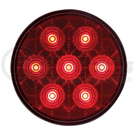 United Pacific 39117 Brake / Tail / Turn Signal Light - 4" Round Competition Series Light, 7 LED, Red LED/Lens