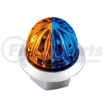 United Pacific 39231 Clearance Light - 3/4", 4 LED, Mini Watermelon, Amber and Blue LED, Clear Lens, Double Fury