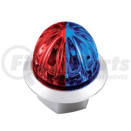 United Pacific 39236 Clearance Light - 3/4", 4 LED, Mini Watermelon, Red and Blue LED, Clear Lens, Double Fury