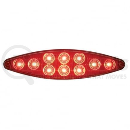 United Pacific 39402 Brake/Tail/Turn Signal Light - 10 LED "Cat's Eye" Stop, Turn and Tail Light, with Bezel, Red LED/Red Lens