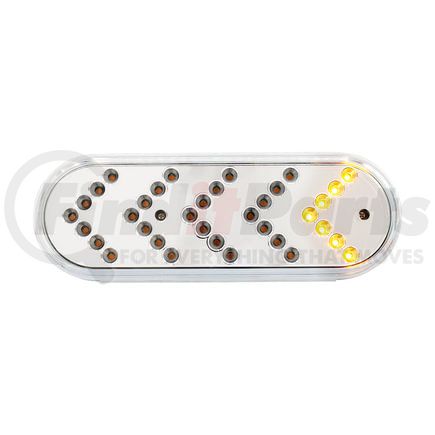 United Pacific 39477B Turn Signal Light - Bulk, 35 LED, 6" Reflector Oval Sequential, Amber LED/Clear Lens