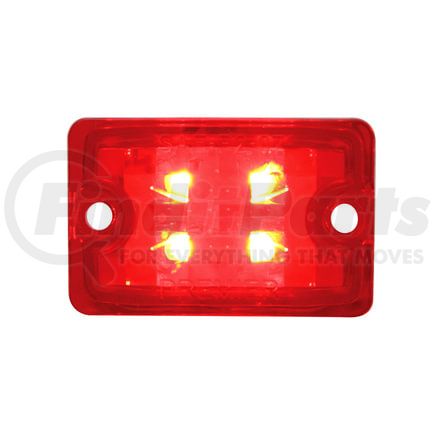 United Pacific 39512B Auxiliary Light - LED Rod Light, Small, Rectangle, Red LED/Red Lens