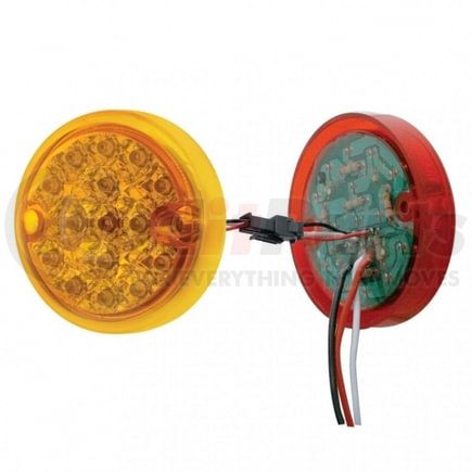 United Pacific 39559 Marker Light Kit - Reflector, Double Face, LED, without Housing, Dual Function, 15 LED, Amber and Red Lens/Amber and Red LED, 3" Lens, Round Design