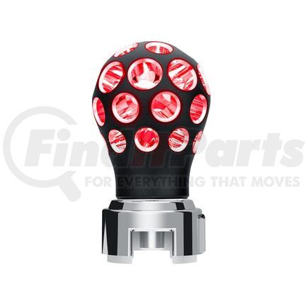 United Pacific 71078 Thread-On Matte Black Phoenix Style Ball Gearshift Knob with Red LED