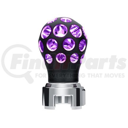 United Pacific 71093 Matte Black Gearshift Knob Ball - Phoenix Style with Purple LED