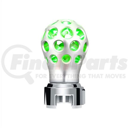 United Pacific 71096 Clear Anodized Gearshift Knob Ball - Phoenix Style with Green LED
