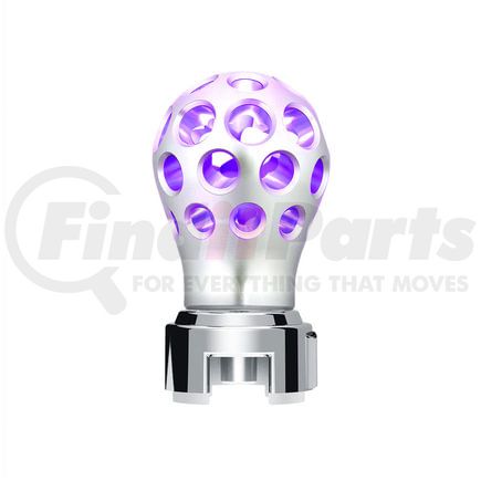 United Pacific 71097 Clear Anodized Gearshift Knob Ball - Phoenix Style with Purple LED