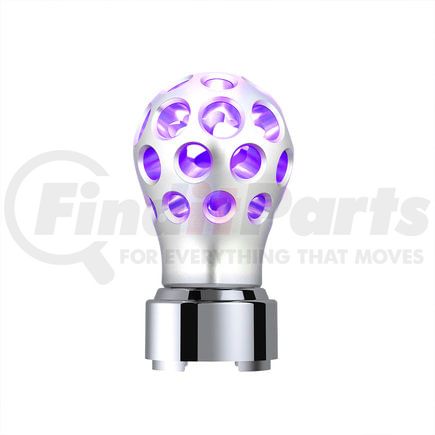United Pacific 71099 Clear Anodized Gearshift Knob Ball - Phoenix Style with Purple LED