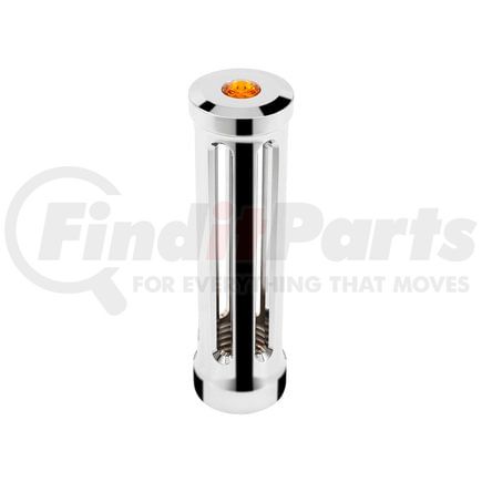 United Pacific 71121 Gearshift Knob - Sonoma Style, Amber, Chrome Finish, M30X3.5 Thread-On