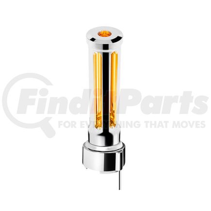 United Pacific 71135 Gear Shift Knob - Sonoma Style, Amber, Chrome Finish, Thread-On with Amber LED