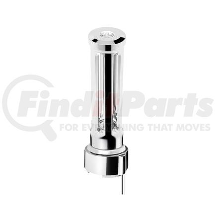 United Pacific 71137 Gear Shift Knob - Sonoma Style, Clear, Chrome Finish, Thread-On with White LED