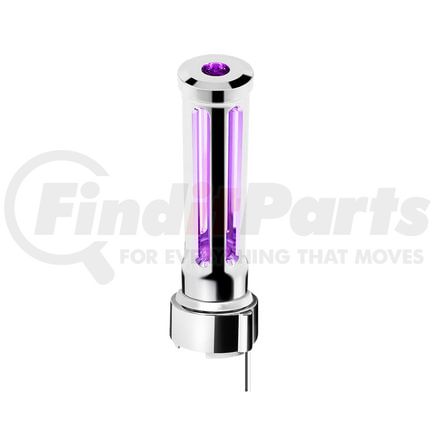 United Pacific 71139 Gear Shift Knob - Sonoma Style, Purple, Chrome Finish, Thread-On with Purple LED