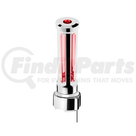 United Pacific 71140 Gear Shift Knob - Sonoma Style, Red, Chrome Finish, Thread-On with Red LED