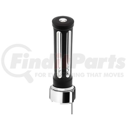 United Pacific 71143 Gear Shift Knob - Sonoma Style, Clear, Matte Black Finish, Thread-On with White LED